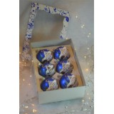 Kerstballen 6x6 cm blauw